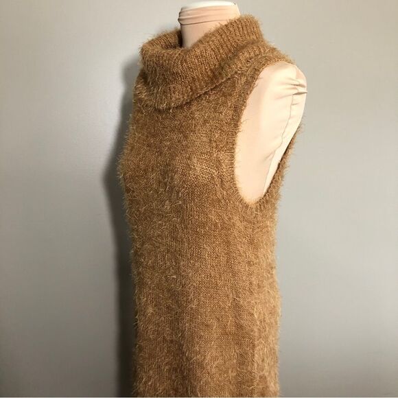 Show Me Your MuMu Sweater Dress Womens Small Brown Mini Cowl Neck Wool Blend - Picture 4 of 13